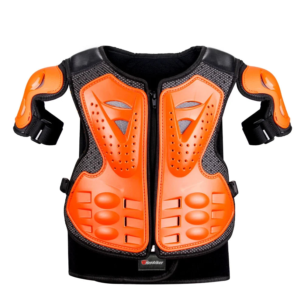 Kid's Motorcycle Armor Vest Protection Motocross Body Armor Jacket Protective Armors Riding Kneepads Moto Full Armor Children LadyShow.Store