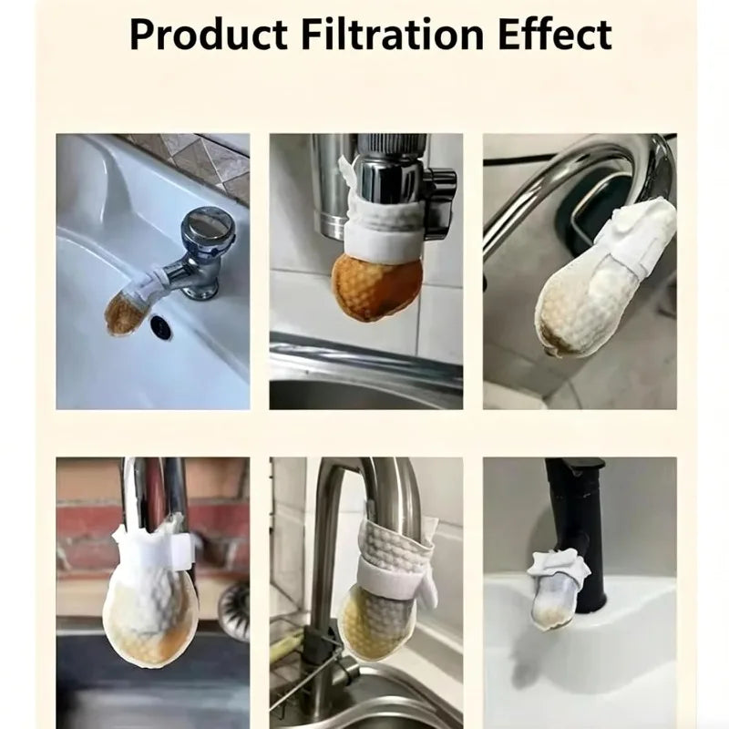 300/30PCS Faucet Filter Cotton Tap Water Filter Bag Faucet Anti Splash Tap Purifier Bag Kitchen Thickened Washable Sediment Bag Pi-Mart
