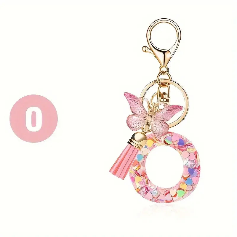 Fashion DIY A-Z Letters keychain Metal Holder Pendent Key Chain Women Car Key Ring Simple Letter Name Key Party Gift Jewelry Pi-Mart