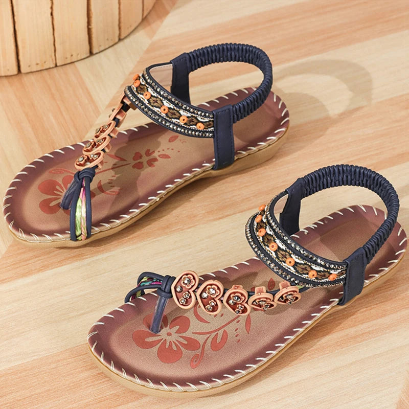 Women's Sandals Bohemia Style Sandals Summer 2026 Shoes For Woman Flip Flops Beach Summer Shoes Women Low Heels Footwear Pi-Mart