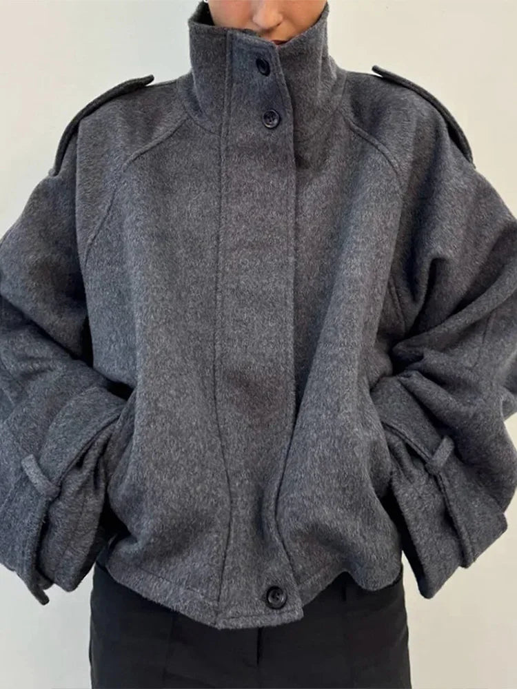 Fashion Oversize Lapel Suit Jacket Women Casual Single Button Pockets Female Coat 2025 Summer New Half Sleeve Jackets Streetwear LadyShow.Store