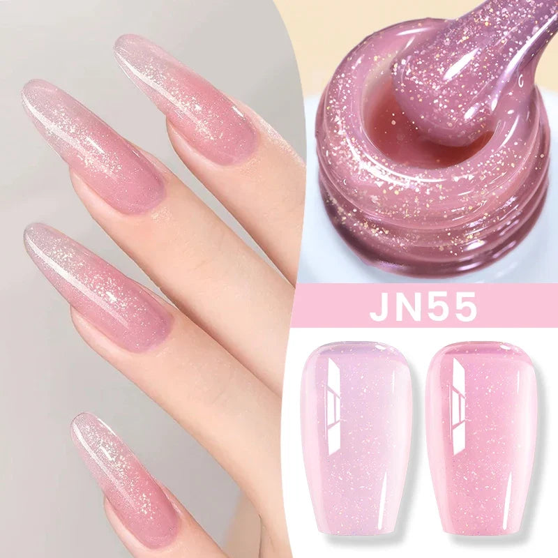 BORN PRETTY 10ml Jelly Nude Gel Nail Polish 50 Colors Semi Transparent Nail Art Nail Supplies Soak off UV LED Nails Gel Varnish Tri Light Beauty