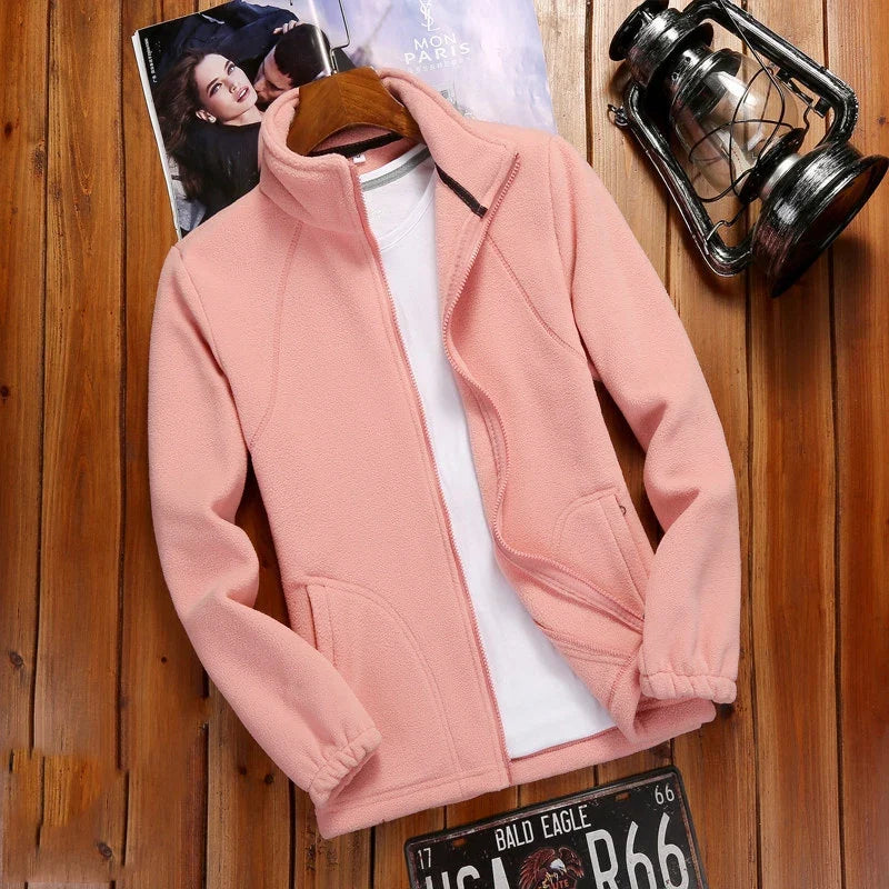 2023 New Winter Women's Zipper Cardigan Sweatershirt Warm Coral Fleece Jacket Ladies Outdoor Running Polar Fleece Coat Clothes LadyShow.Store