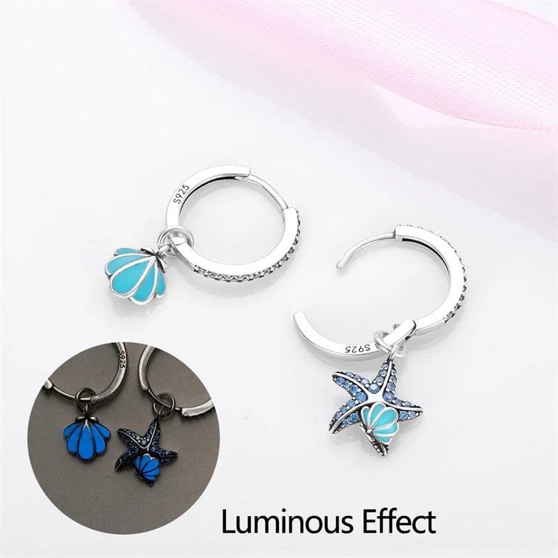 Genuine 925 Sterling Silver Love Feather Earrings Fit Original Charms Hoop For Women Girls Stud Earring Fine Jewelry Gifts Pi-Mart