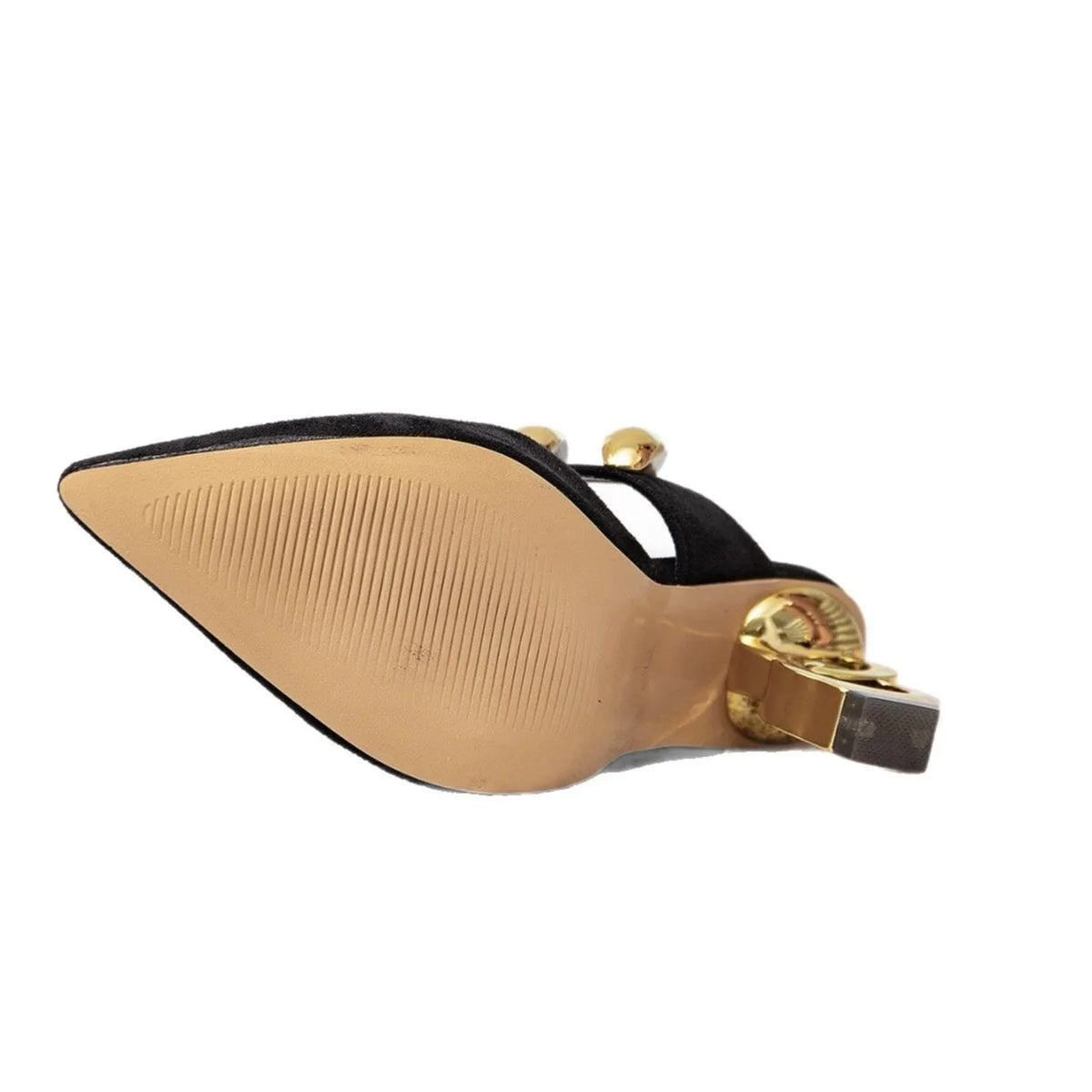 35-43 Half Shoes Women Sandals Black spike Heels for Ladies Luxury Heels Woman Mules Golden Heels Tacones Sandalias De Mujer Pi-Mart