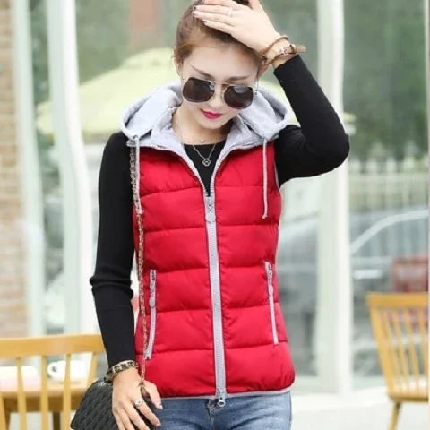 2026 New Winter Underwaist Coat Long Hooded Quilted Puffer Vest Female Warm Thicken Outwear Womens Jacket Sleeveless Waistcoat LadyShow.Store
