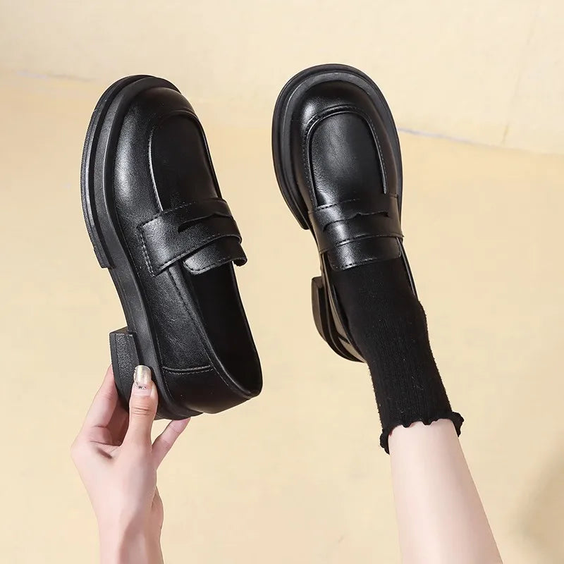 New Japanese Style College Student Shoes Cosplay Lolita Shoes for Women/Girl Fashion Black/Coffee Uniform Platform Shoes 2024 Pi-Mart