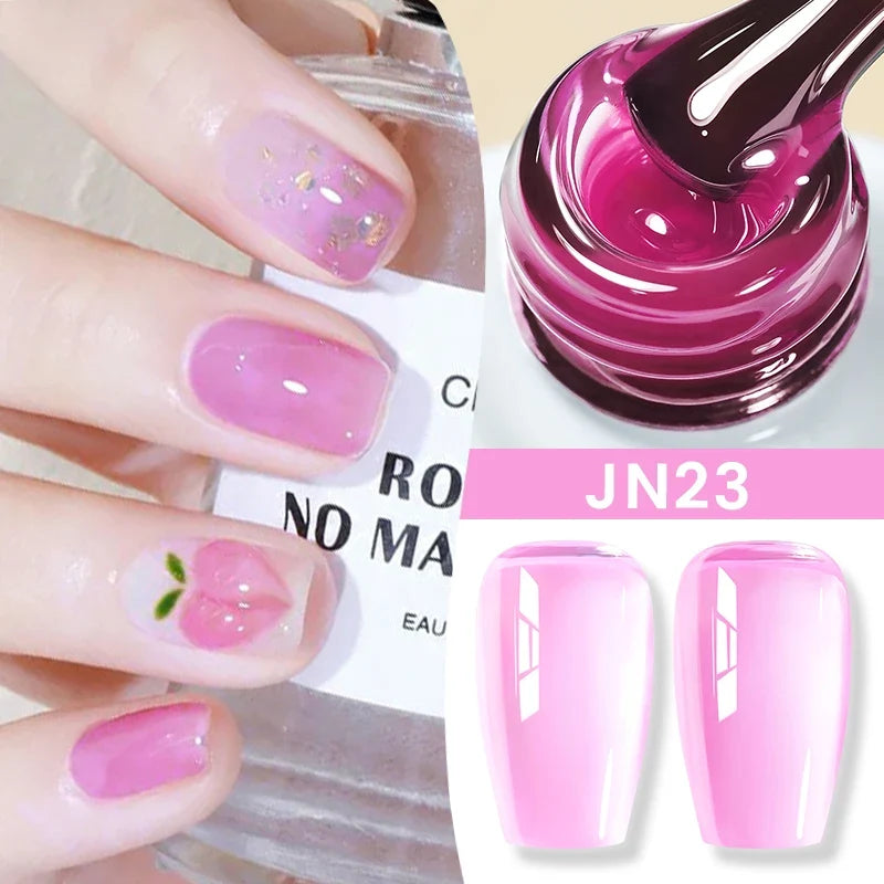 BORN PRETTY 10ml Jelly Nude Gel Nail Polish 50 Colors Semi Transparent Nail Art Nail Supplies Soak off UV LED Nails Gel Varnish Tri Light Beauty