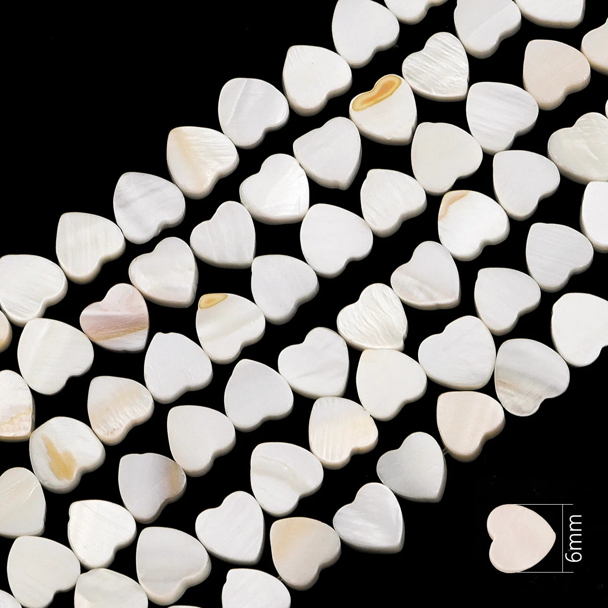 Natural Shell Beads Mother of Pearl Love Star Oval Round Flat Loose Spacer Beads for Jewelry Making DIY Charm Bracelet Necklace Pi-Mart