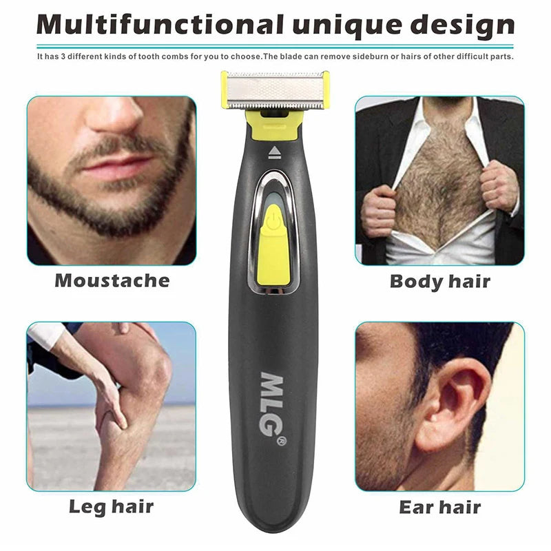 MLG Electric Shaver For Men and Women Portable Full Body Trimmer USB T Shaped Blade Razor For Beard Armpit For Washable Pi-Mart