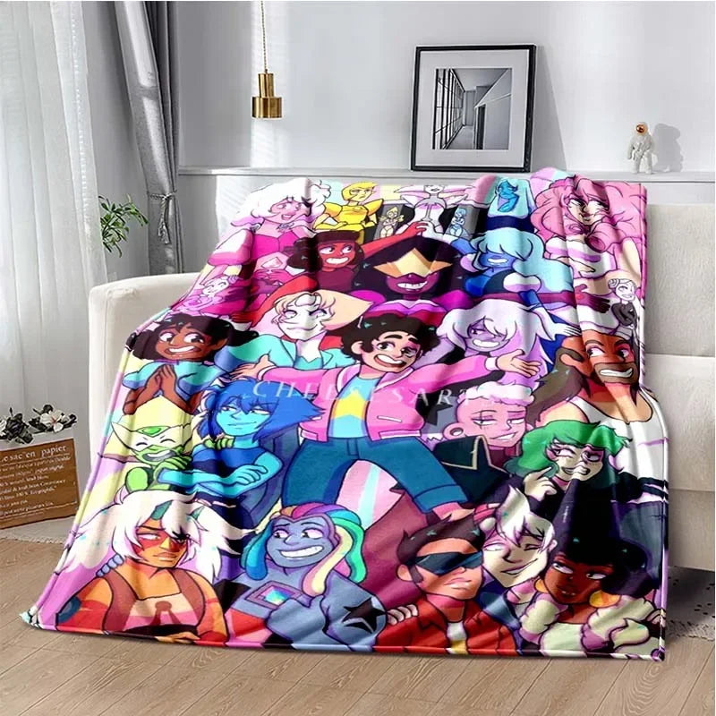 Steven Universe Cute Cartoon Blanket Kid's Warm Flannel Throw Blanket for Bed Bedroom Sofa Travel Picnic Blanket Birthday Gift Pi-Mart