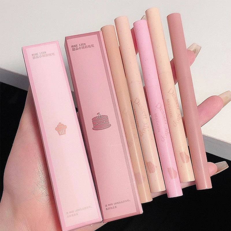 Dessert Lip Liner Automatic rotating waterproof lasting no color outline lip lipstick pen LadyShow.Store