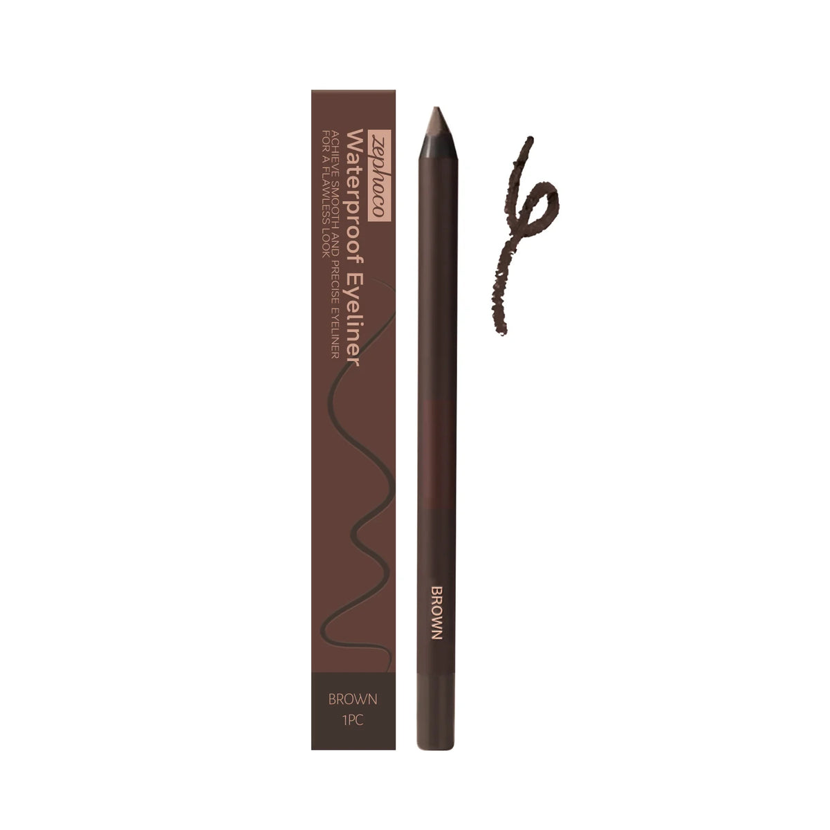 Zephoco Brown Eyeliner Pencil Waterproof Sweatproof Long Lasting Easy to Color Smooth Soft Gel Eyeliner Pencil Eye Makeup Set Pi-Mart