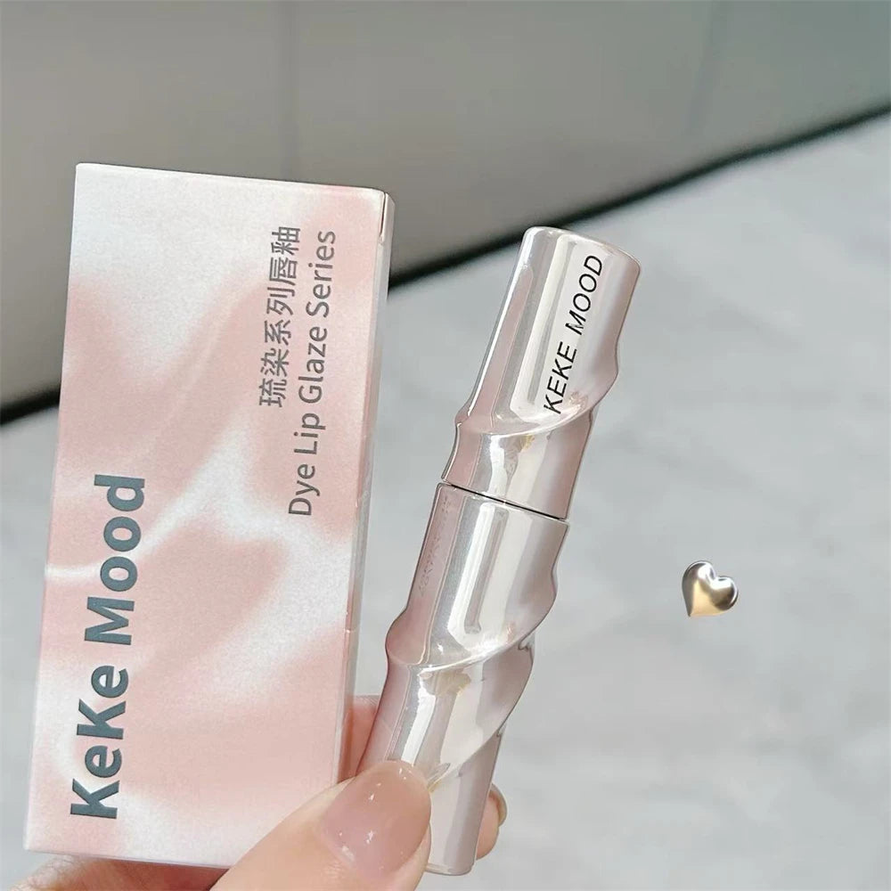 Crystal Nude Gray Glossy Lip Stain Mirror Korean Lip Glaze Sheer Nude Glitter Lip Tint Watery Shine Plumping Lipgloss Cosmetics Pi-Mart