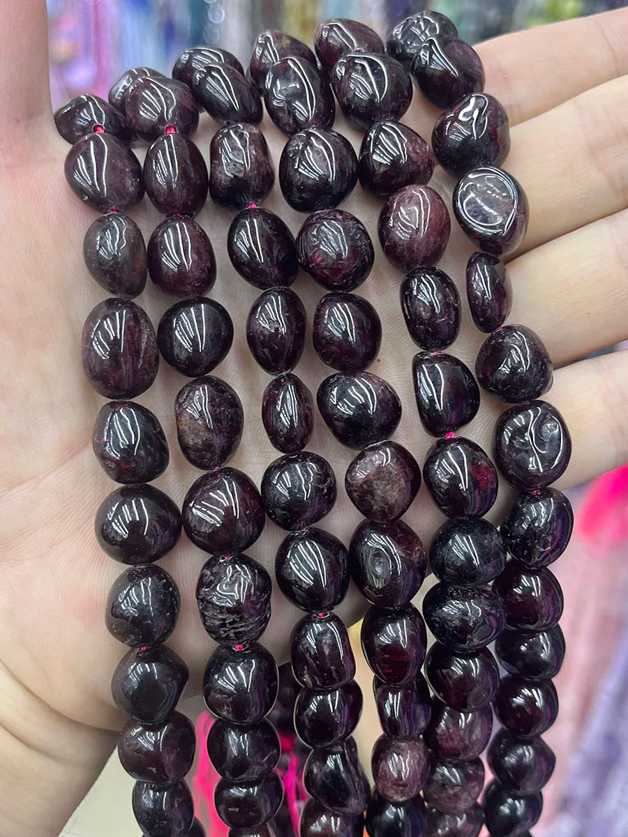 Natural Crystal Garnet Conformal Stone Irregular Faceted Loose For Jewelry Making DIY Necklace Bracelet 15''6-8mm 8-10mm Pi-Mart