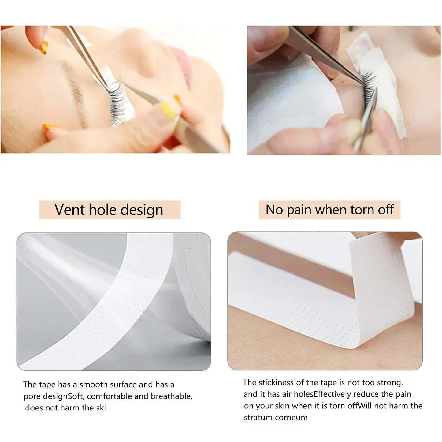 2/3/5 /6Rolls Lint Free Under Eye Pads Breathable Insulating Tape for Eyelash Extension  Non-woven Tape Paper Eyelash Patch LadyShow.Store