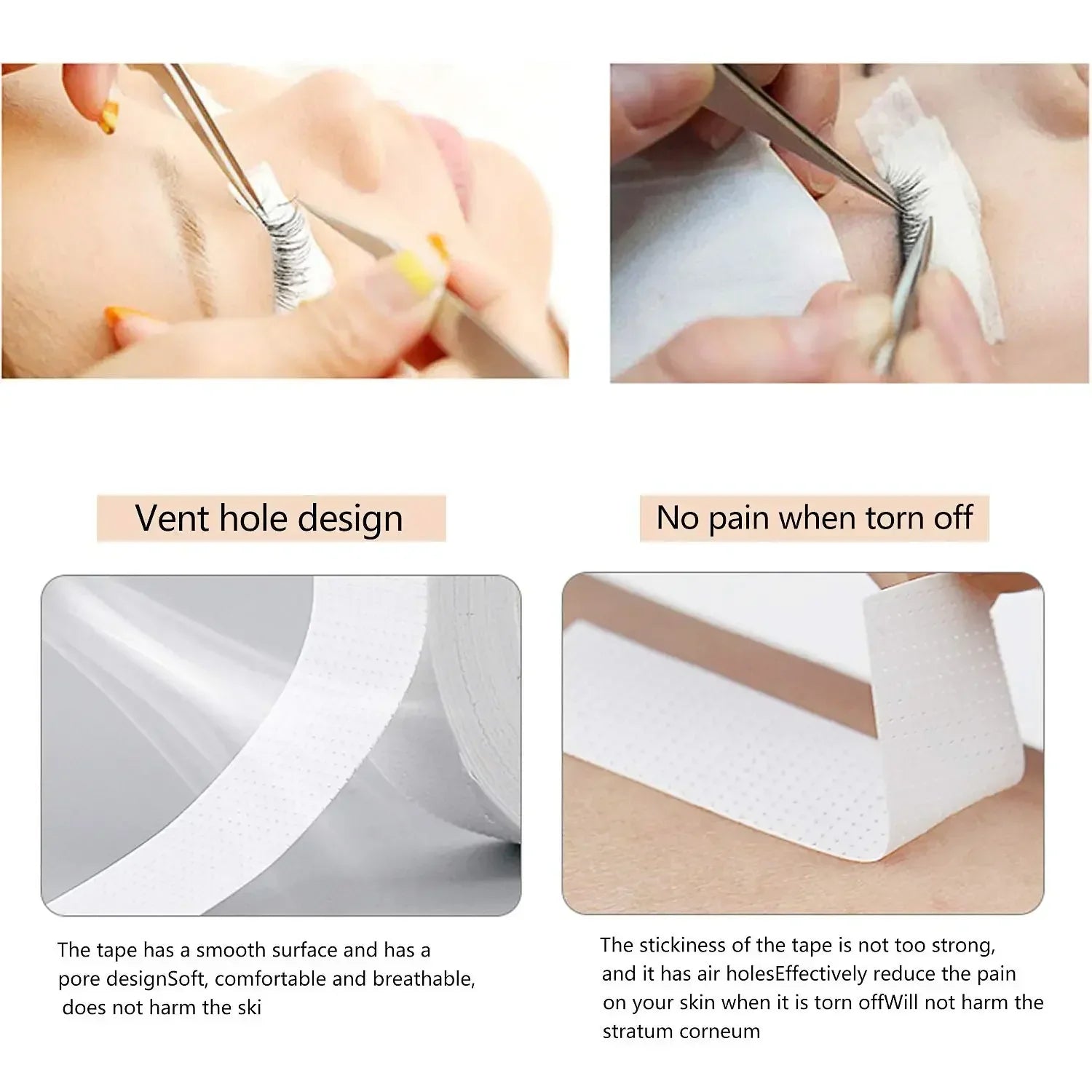 2/3/5 /6Rolls Lint Free Under Eye Pads Breathable Insulating Tape for Eyelash Extension  Non-woven Tape Paper Eyelash Patch LadyShow.Store
