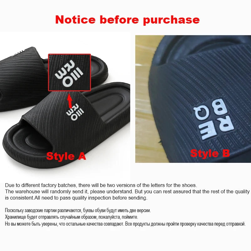 Summer Fashion Slippers Men Shoes Cloud Slippers For Men Home Flat Sandals Massage Flip Flops Couples Bathroom Indoor Slides Pi-Mart