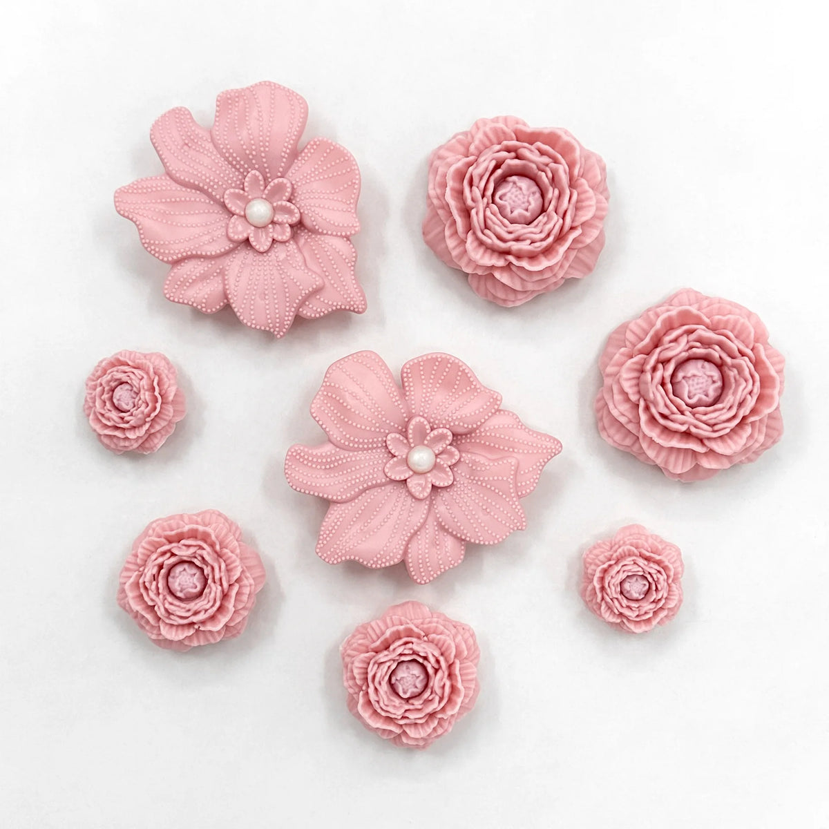 Cute Shoe Charms Set DIY Flower Hole Shoe Buckle Shoes Accessories 3D Flower Bouquet Bone White Hole Shoe Decorations For Women Pi-Mart