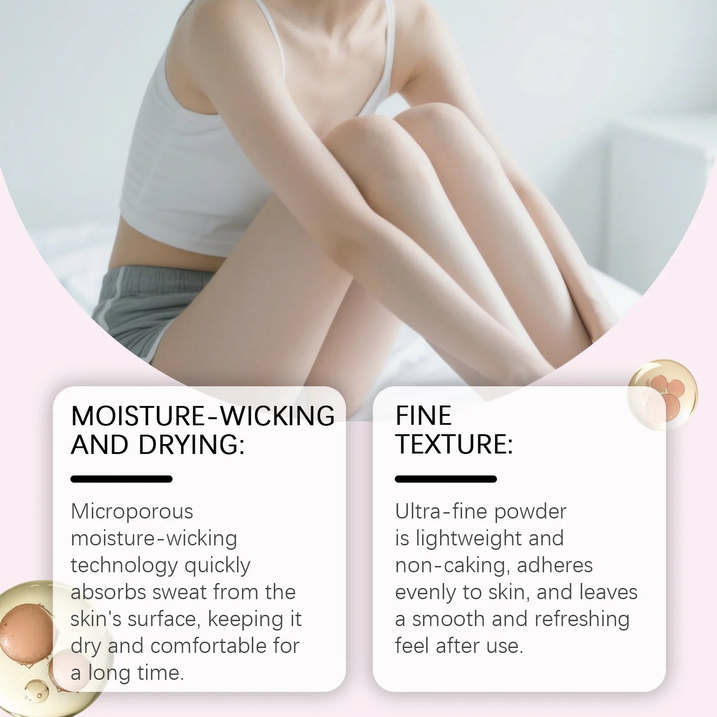 OceAura Body Powder Anti Sweat Armpit Groin Smooth Skin Soothing Comfortable Refreshing Odor Eliminator Anti Chafing Powder 100g Pi-Mart