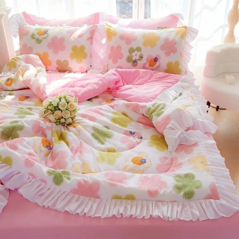 Summer Quilted Blanket Comforter Duvet Cover for Single Double Bed Air Condition Quilt Student Car Kids Adult Bed Cover Bedding Pi-Mart