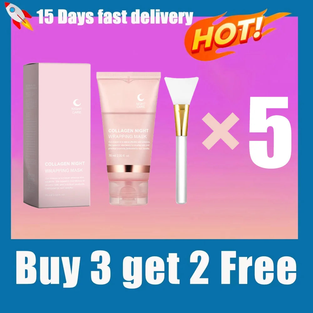 Korean Night Collagen Sleep Mask: Gently Firms, Reduces Puffiness for Refined Contours & Glass-Like Skin Pi-Mart