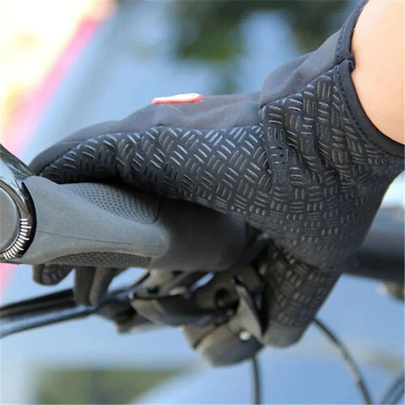 Winter Cycling Gloves Men Women Motorcycle Fleece Sport Zipper Autumn Touch Screen Warm Water-Repellent Windproof Non-slip Glove Pi-Mart