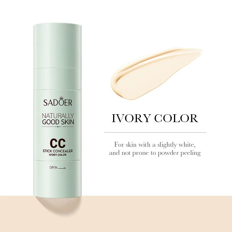 SADOER Concealer CC Stick Concealer Not Take Off Makeup Waterproof Consolidation Moisturizing Makeup Concealer Tri Light Beauty
