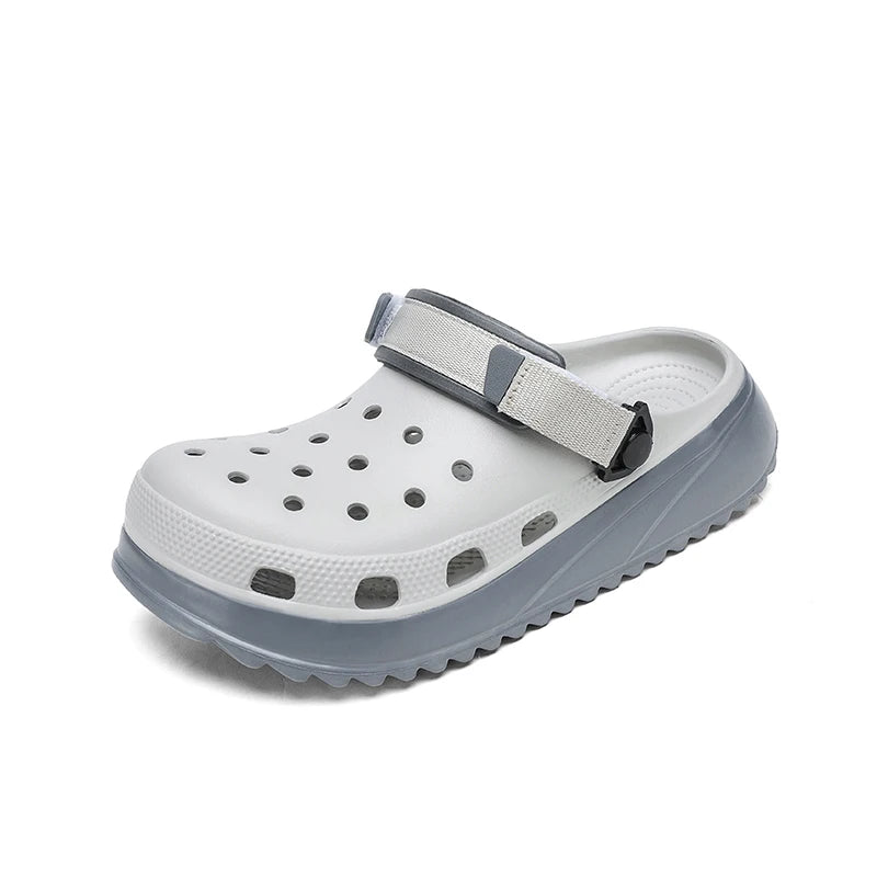 Casual Clogs Men 2026 New Trendy Summer Beach Sandals for Men Thick-bottom EVA Garden Shoes Closed-toe Fashion Slippers for Men Pi-Mart