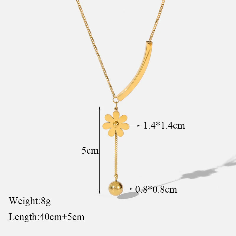 GANEMLY 316l Stainless Steel Luxury Bling Cubic Zirconia Eye Droplets Pendant Necklace Women Chic Romantic Waterproof Jewelry Pi-Mart