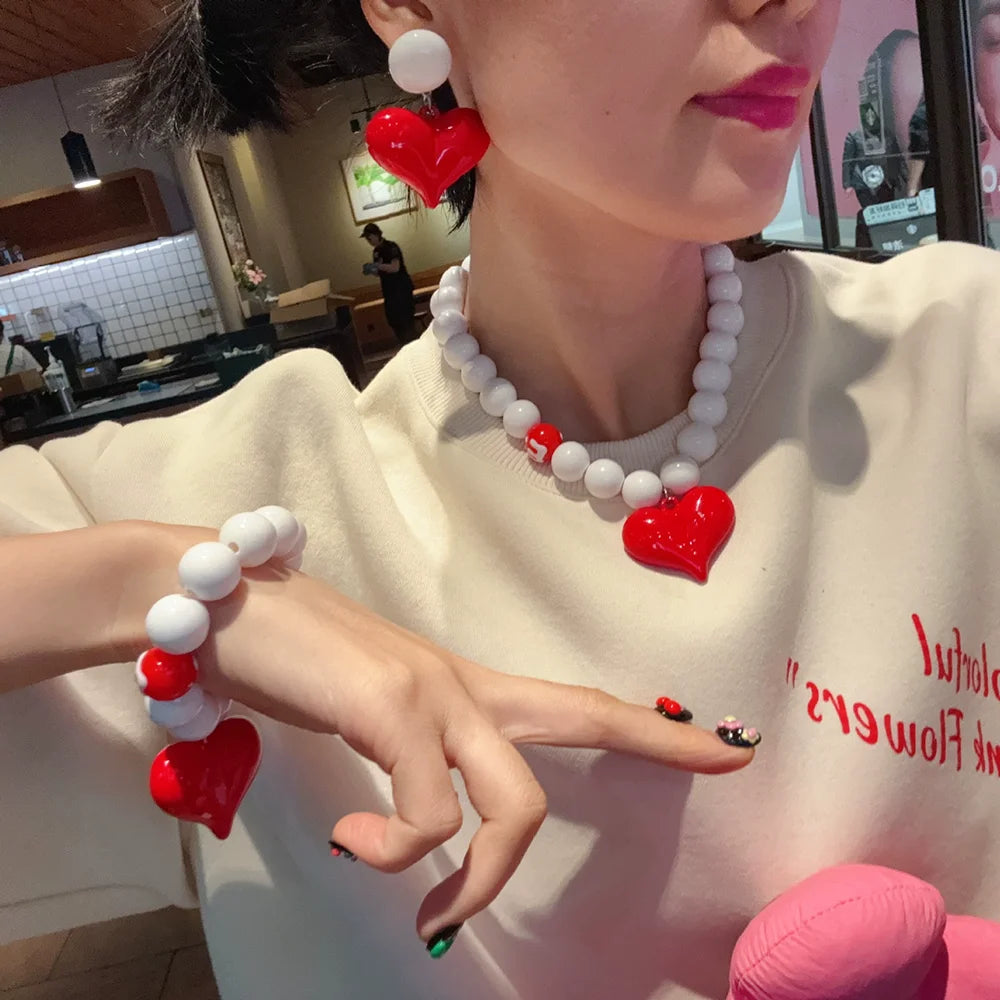Fashionable Summer Pendant Necklace Simple And Elegant Bracelet Sweet Necklace New Heart-Shaped Jewelry Accessory Pi-Mart