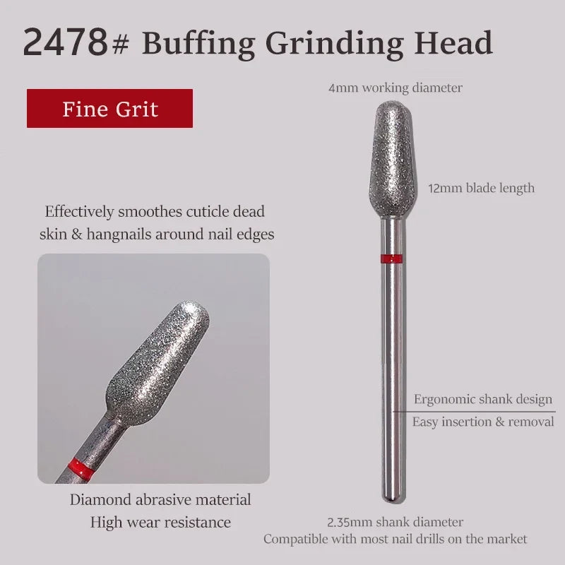 Electric Diamond Nail Drill Bit Sand Nail Files Cuticle Polishing Manicure Tool for Professional Nail Cleaning And Polishing Tri Light Beauty