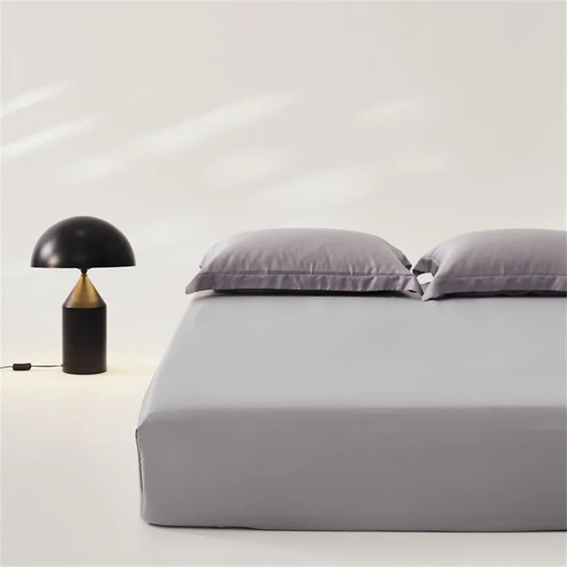 3pcs Set 100% Mulberry Silk Bed Sheet Set with 1pc Fitted Sheet and 2pcs Pillowcase Mattress Cover for Double King Queen Size LadyShow.Store
