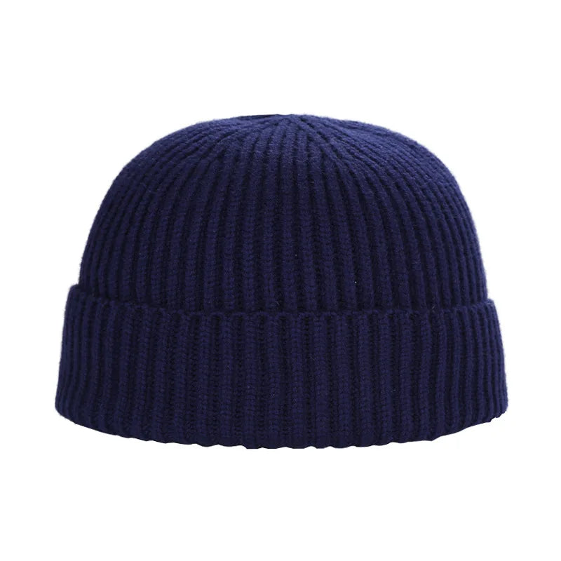 Winter Knitted Hat Warm Outdoor Sport Cold Protection Running Beanie Cap Elastic Thermal Cycling Skull Roll-up Cuffed Cap Pi-Mart