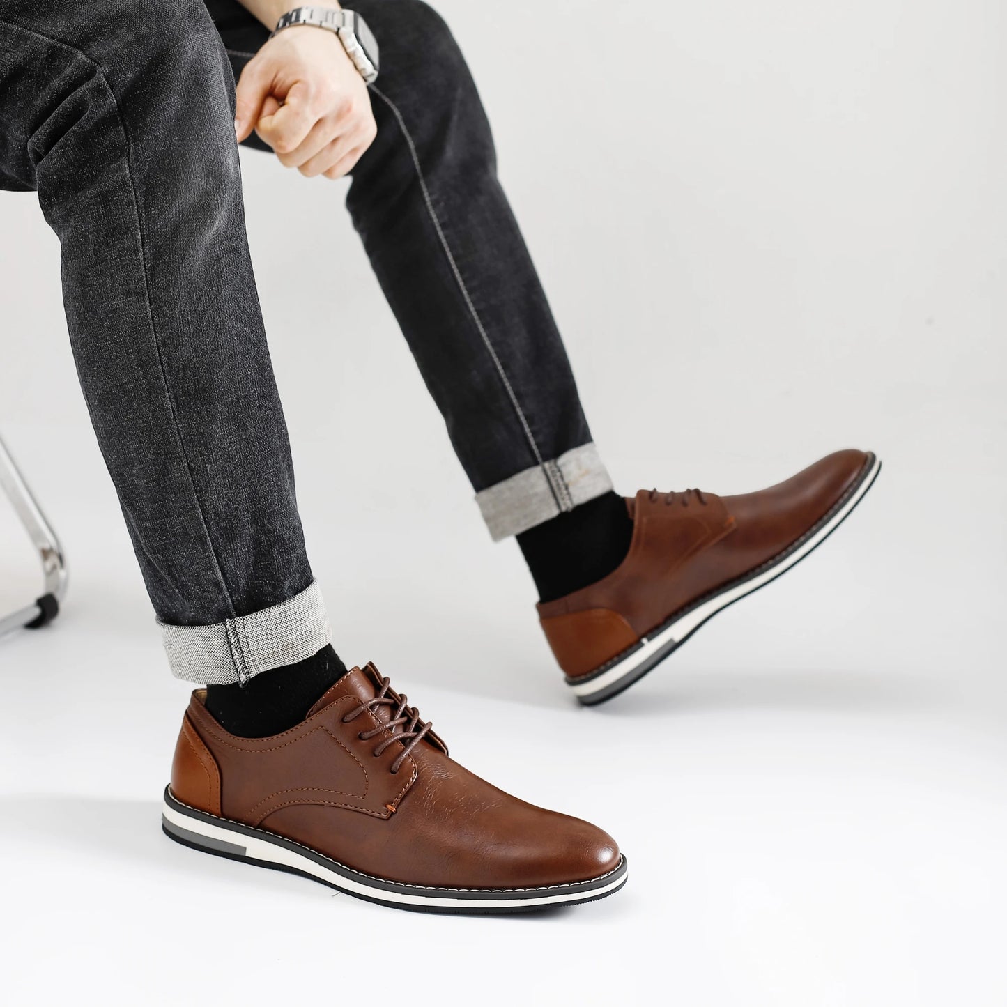 Leather loafer men fashion comfortable 2024 brand casual shoes men Pi-Mart