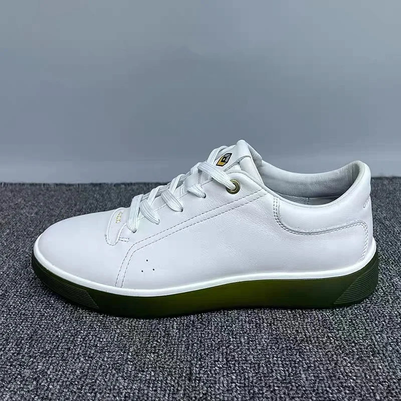 Fashion Genuine Leather Men Sneakers Breathable Comfort Classic Casual Shoes Mens Outdoor Walking Shoes Couple Footwear Pi-Mart