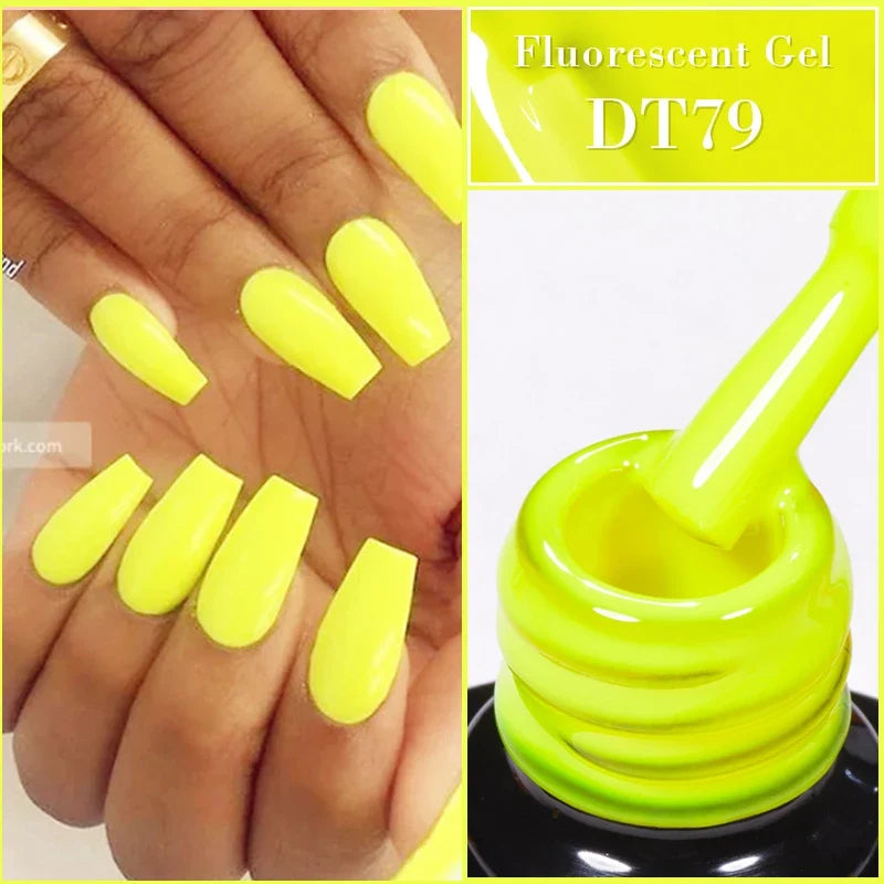MEET ACROSS 7ml Orange Red Green Gel Nail Polish Laser Sparkly Soak Off Semi Permanent Nail Art UV Gel Varnish For Nails Tri Light Beauty