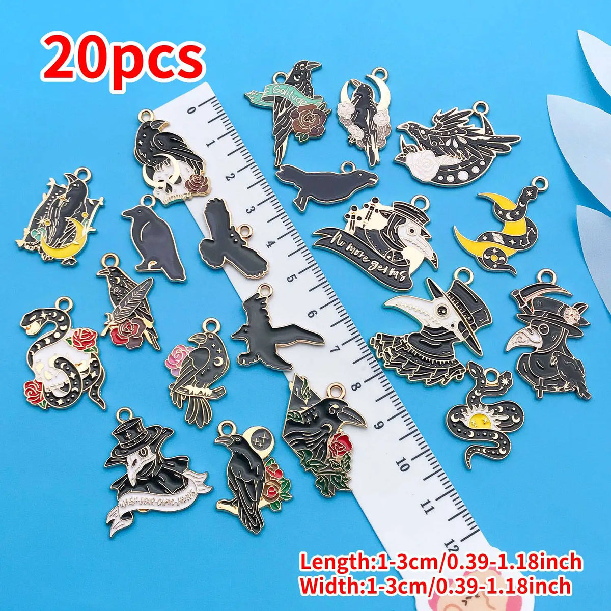 Mix 10/20 pcs of Alloy Enamel Halloween Charms Pendants, Suitable for DIY Necklace, Earring, Keychain Jewelry Making Accessory. Pi-Mart