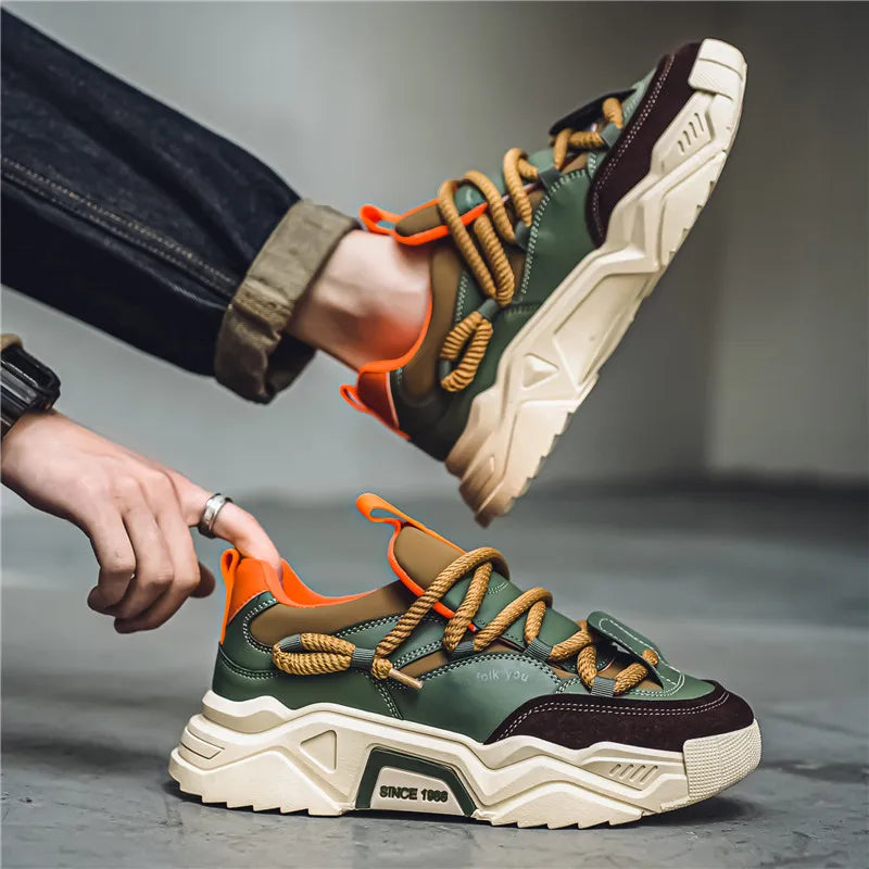 New Men's Casual Sneakers 2025 Spring Fashion Versatile Low-Top Skateboard Shoes for Men Suitable for Outdoor Sports Pi-Mart