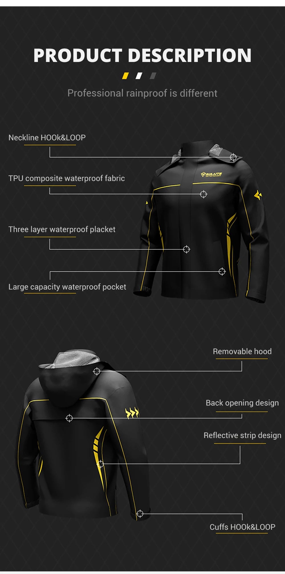 Motorcycle Raincoat Suit Rainstorm Prevention Jacket Pants Camping Hiking Fishing Raincoat Moto Raincoat Motorcyclist Rider Rain Pi-Mart