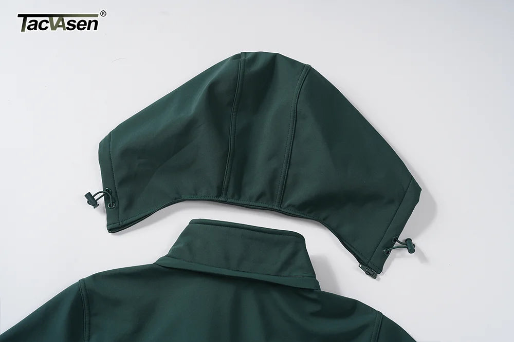 TACVASEN Women's Long Hooded Jacket Fleece Lined Softshell Jacket Waterproof Windproof Hiking Jacket Rain Coat Windbreaker Parka Pi-Mart