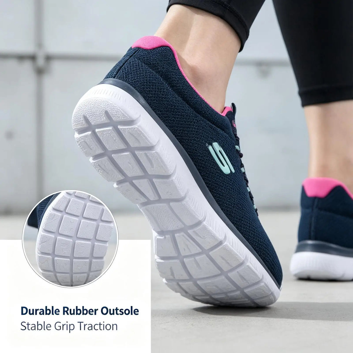 Skechers  2026 Slip On Breathable Mesh Memory Foam Walking Sneakers Lightweight Daily Casual Trainers Multiple Colors 12980-NVHP Pi-Mart