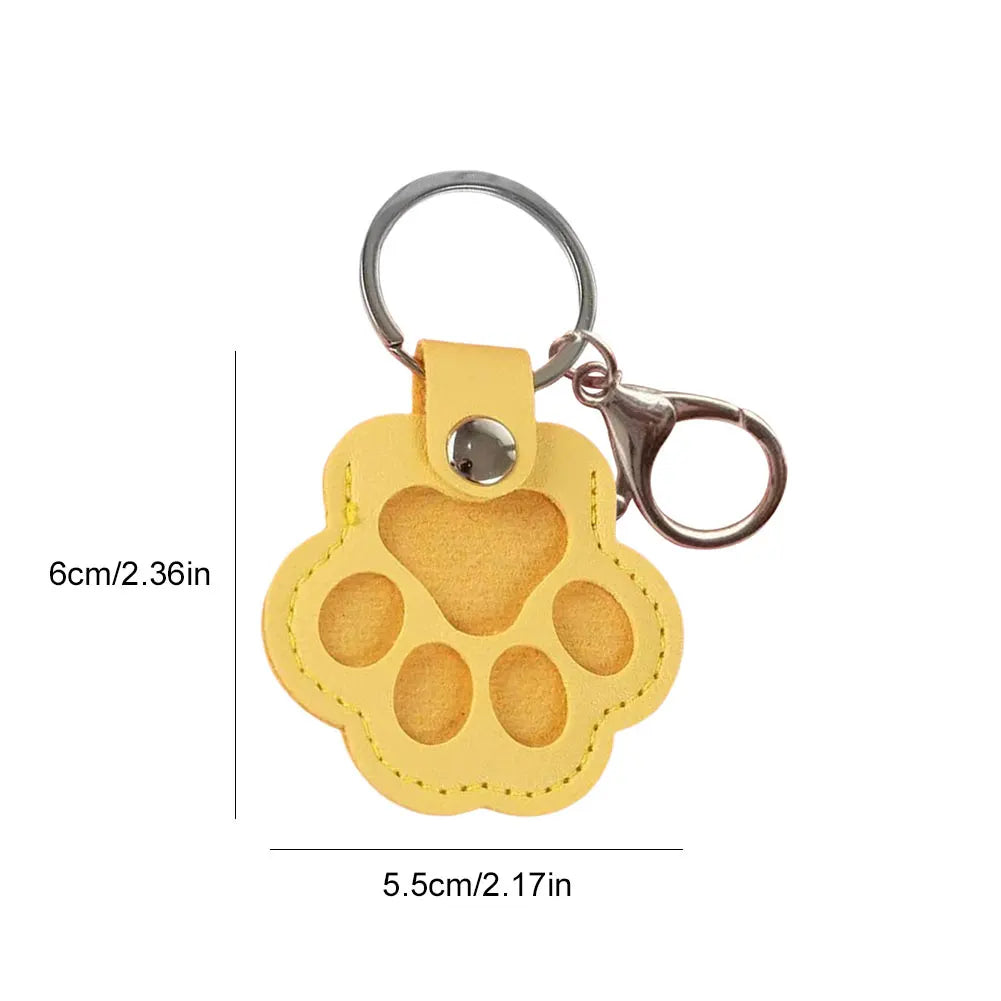 Adorable Paw Print Keychains Commemorative Pet Hair Storage Bag Keychain Cat Dog Fur Container Pendant for Pet Lovers Pi-Mart