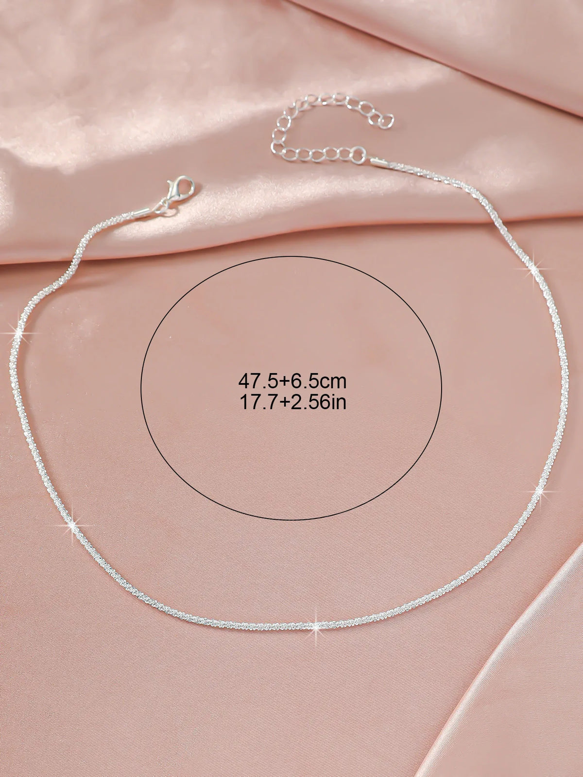 Fashion Simple Sparkling Necklace For Women Silver Color Clavicle Chain Choker Necklace Female Korean Wedding Party Jewelry Gift Pi-Mart