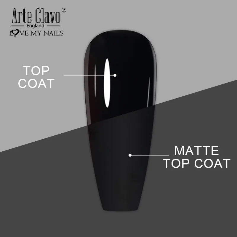 Arte Clavo Top Gel Polish 15ml Semi Permanent Varnish Function Gel Base Super Top Coat Transparent Gel Nails Soak Off Gel Tri Light Beauty