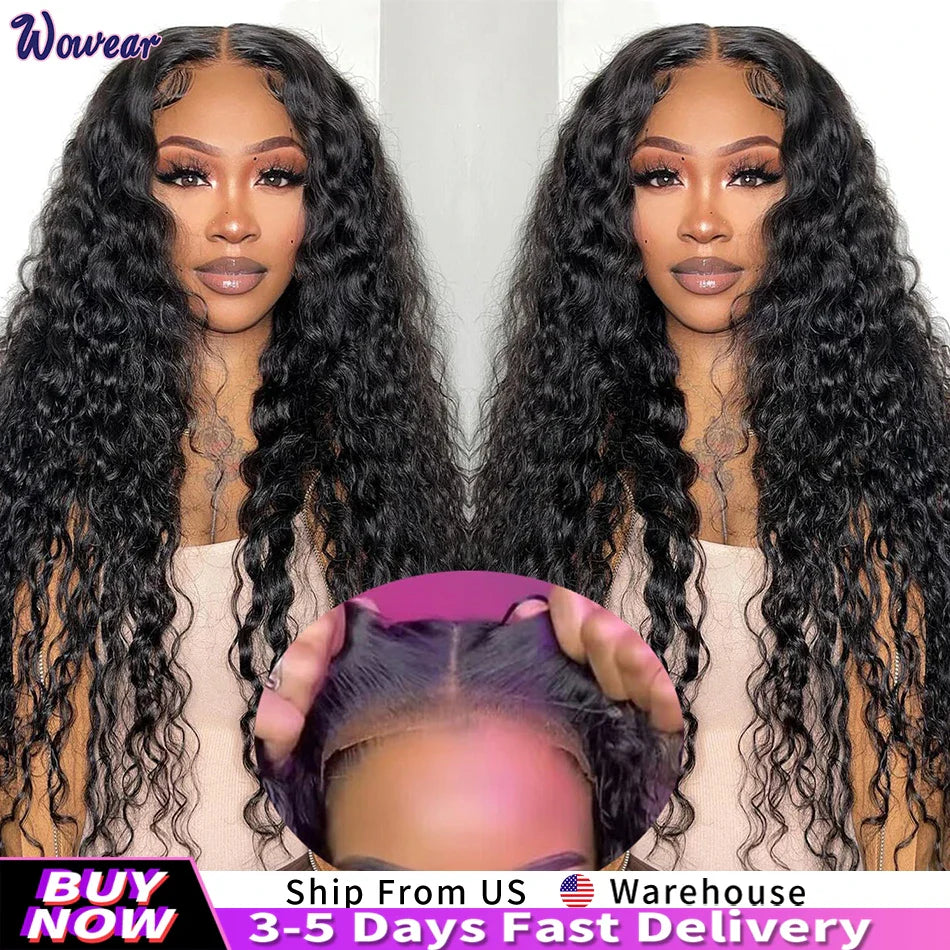 Glueless Wig Deep Wave Human Hair Wigs Ready To Wear Pre-Cut Lace Wear And Go Glueless Wigs Lace Front Human Hair Wig For Women LadyShow.Store