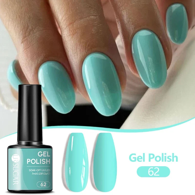 UR SUGAR 7ML Nail Gel Fresh Macaron 107 Colors All For Manicure Semi Permanent Soak Off LED UV Long-Lasting Nail Art Varnish Tri Light Beauty