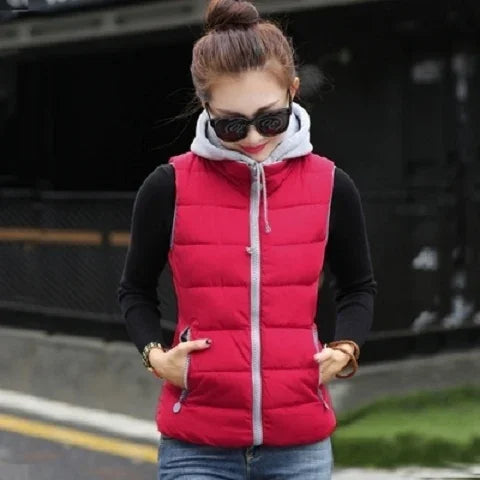 2026 New Winter Underwaist Coat Long Hooded Quilted Puffer Vest Female Warm Thicken Outwear Womens Jacket Sleeveless Waistcoat LadyShow.Store