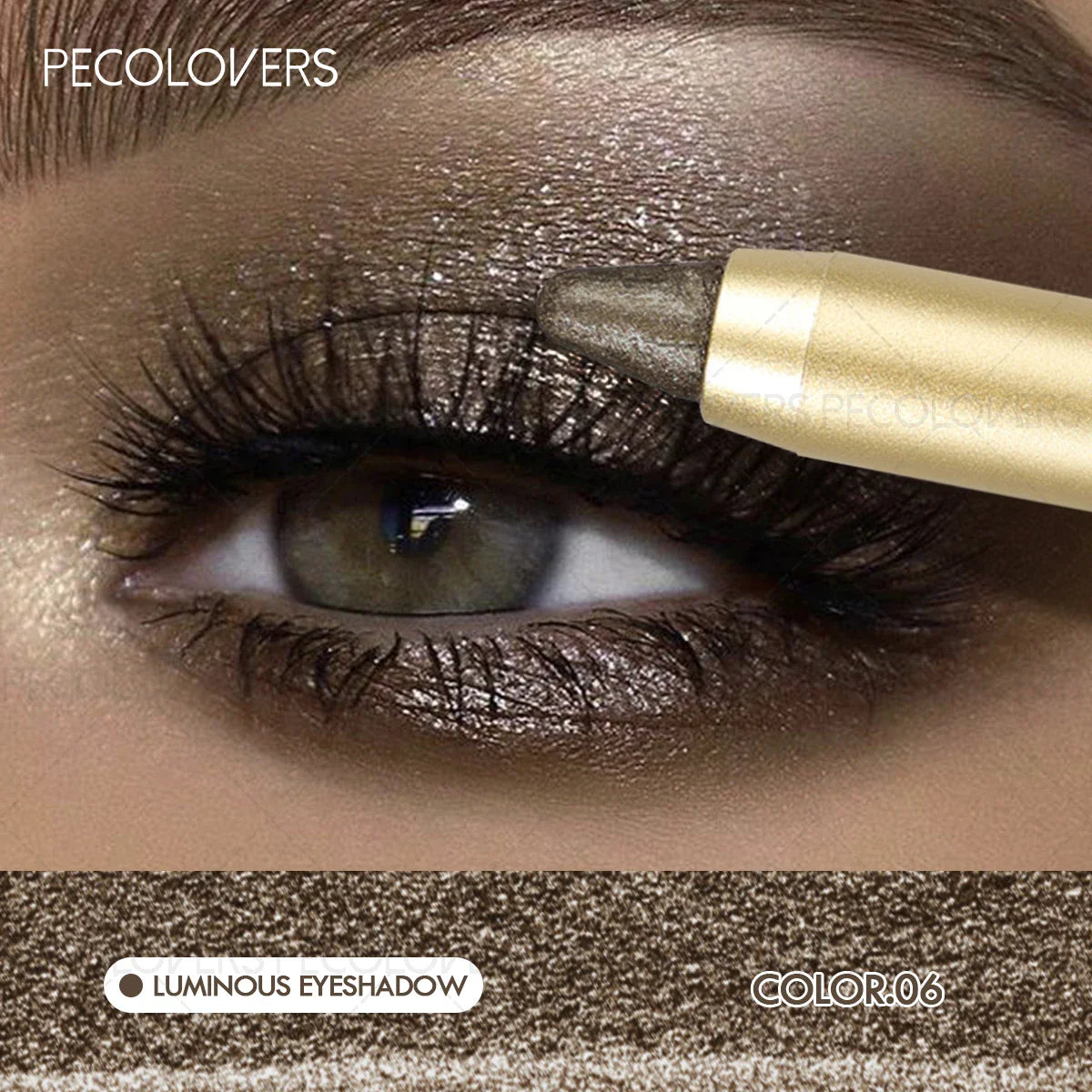 Smudge-Proof & Waterproof Eyeshadow Stick,Dual-Ended Eye with Shadow Stick,Sponge Brush,Glitter & Matte Finishes Tri Light Beauty