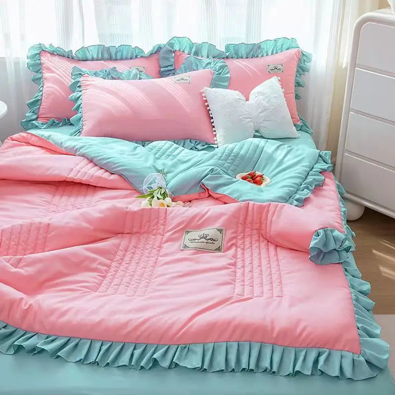 Summer Quilted Blanket Comforter Duvet Cover for Single Double Bed Air Condition Quilt Student Car Kids Adult Bed Cover Bedding Pi-Mart